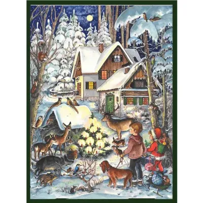 Adventkalender - Winter bei den Tieren - Nostalgisches Weihnachtskalender