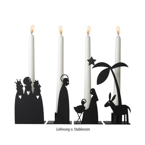 Krippe - Kerzenhalter-Set klein - 4teilig Schwedisches Design