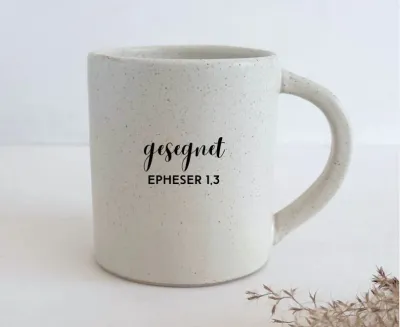 Tasse Biggy - gesegnet - Steingut, beige gesprenkelt, 400ml