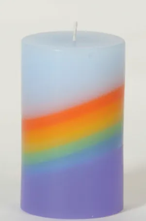 Kerze - Regenbogen - Landschaftskerze Gr.1