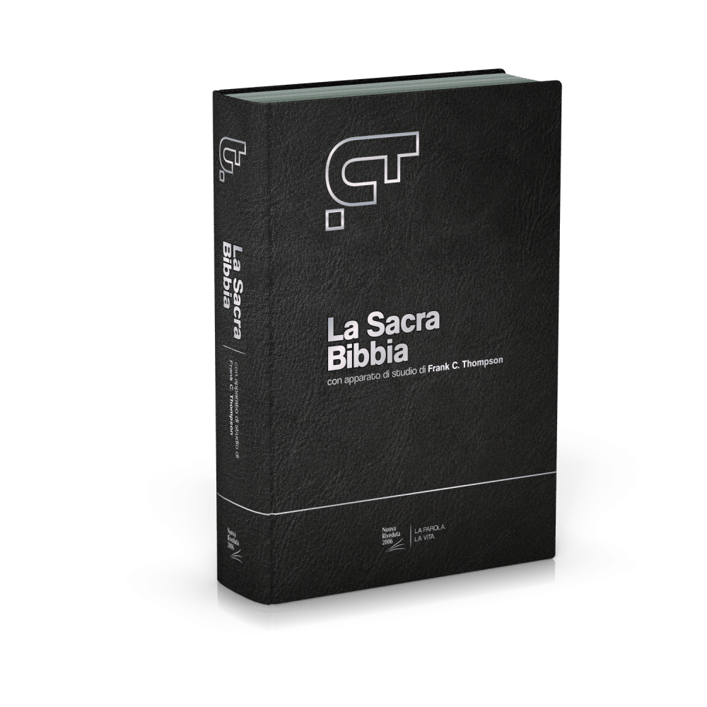 ITALIEN, BIBLE NR, THOMPSON, FIBROCUIR, NOIR, TR. OR ONGLETS