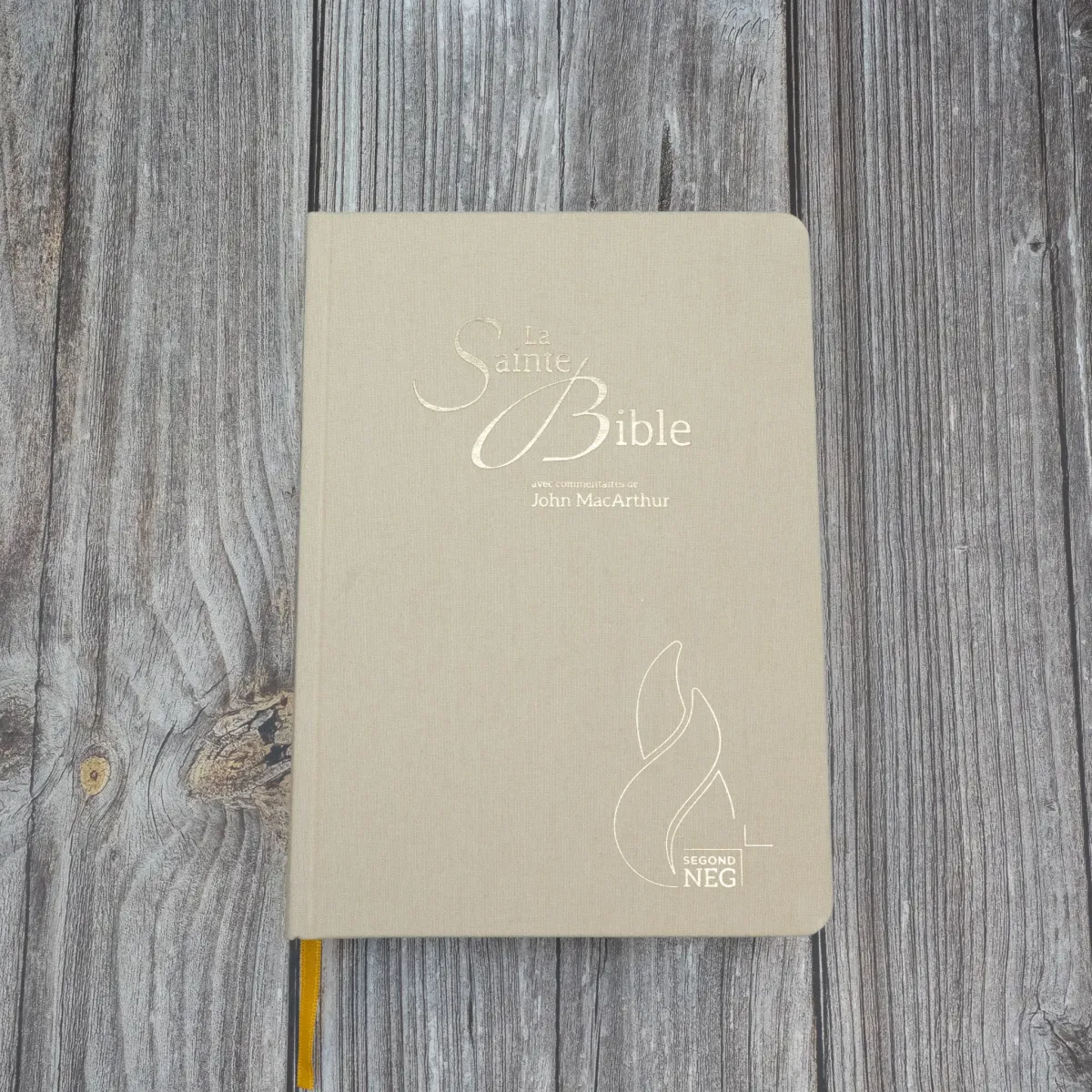 Studienbibel Segond NEG MacArthur, französisch - Softcover, beige Leineneinband