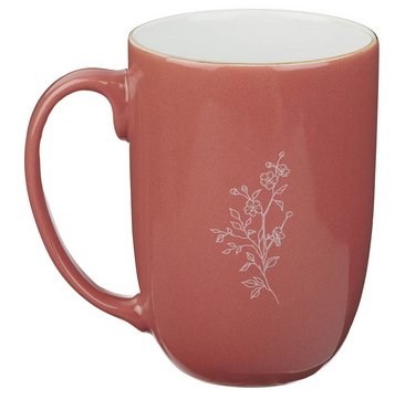 Tasse - Vertraue - rosa, Blumenmotif, 444ml