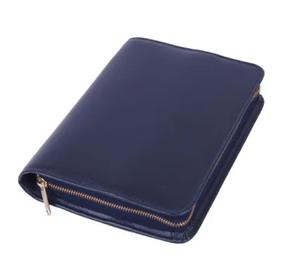 Bibelhülle Rindleder für Schreibrandbibel - blau 20.5 x 27 x x5 cm