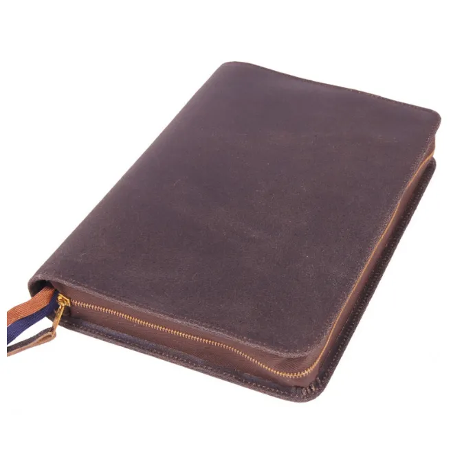 Bibelhülle Leder für Schreibrandbibel - braun im used-look