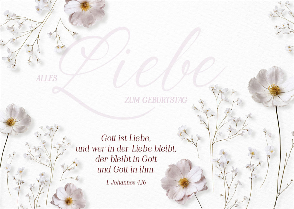 Postkarte Alles Liebe - 1. Johannes 4,16