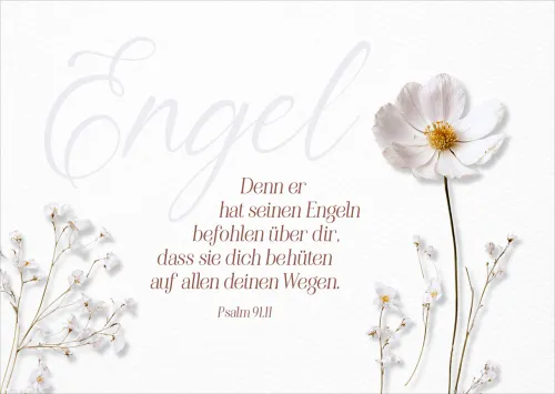 Postkarte Engel - Psalm 91,11