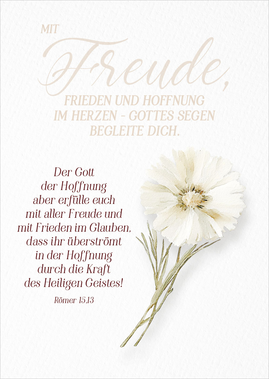 Postkarte Freude - Römer 15,13