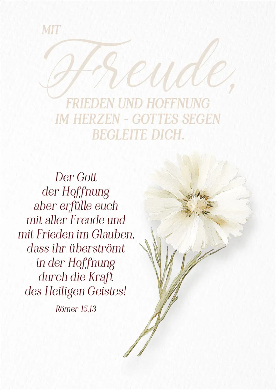 Postkarte Freude - Römer 15,13
