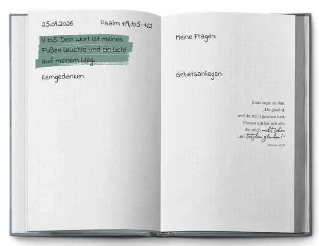 Bibellese-Journal - Bibel.Lesen.Festhalten. - Notizbuch für deine Erkenntnisse, Gedanken und Fragen