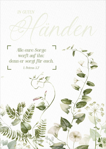 Postkarte In guten Händen - 1. Petrus 5,7
