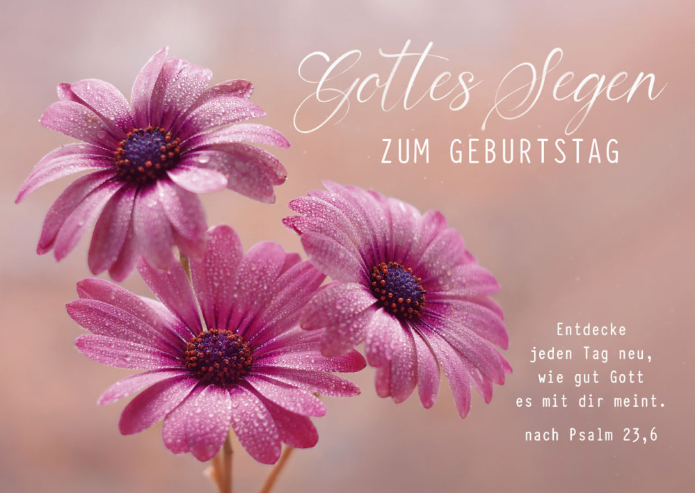 Postkarte Gottes Segen zum Geburtstag - Psalm 23,6