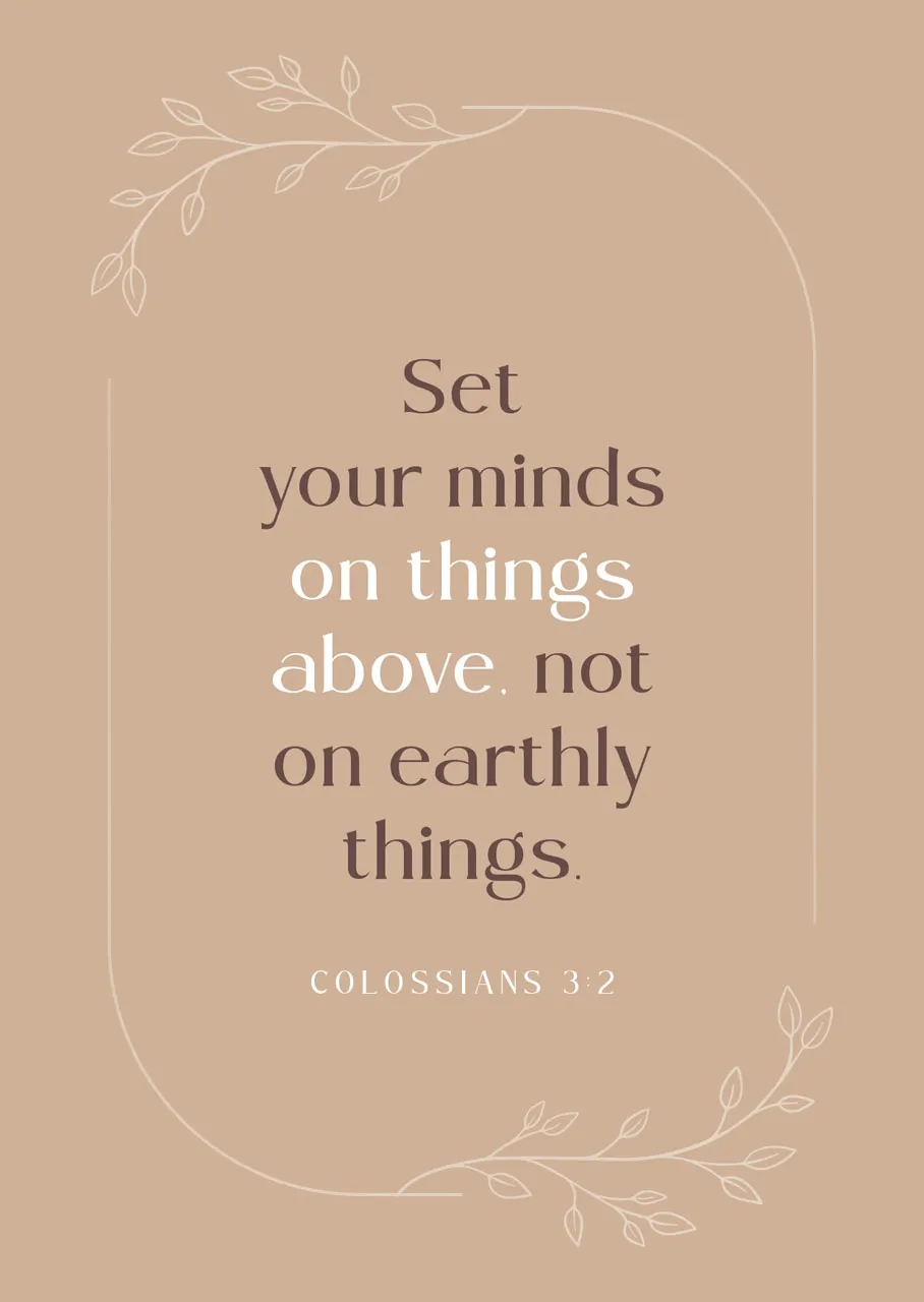 Postkarte Gedanken - Colossians 3.2