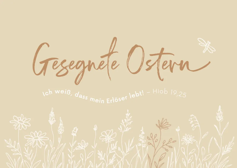 Postkarte Gesegnete Ostern - Hiob 19,25