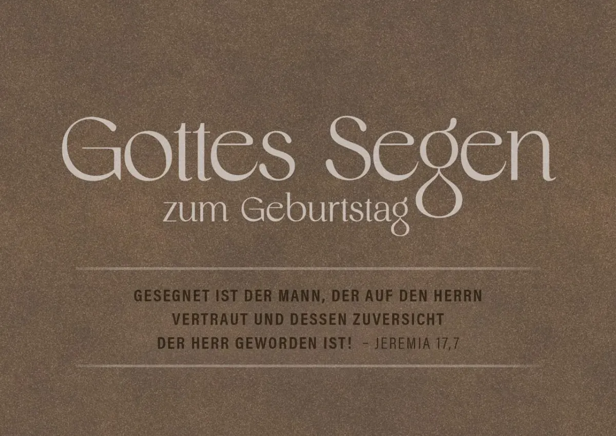 Postkarte Gottes Segen zum Geburtstag - Jeremia 17,7