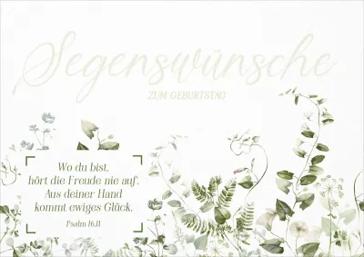 Faltkarte Segenswünsche zum Geburtstag - Psalm 16,11