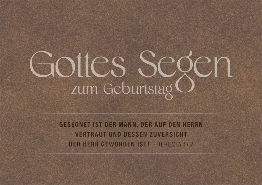 Faltkarte Gottes Segen zum Geburtstag - Jeremia 17,7