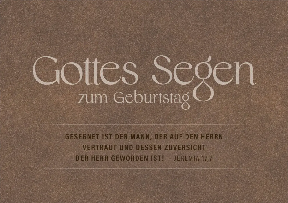 Faltkarte Gottes Segen zum Geburtstag - Jeremia 17,7