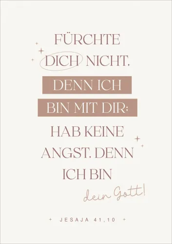 Faltkarte Jahreslosung 2027 Fatzer alive - Jesaja 41,10