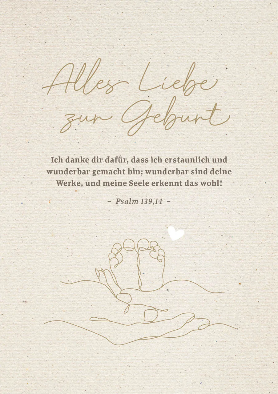 Faltkarte Geburt - Psalm 139,14
