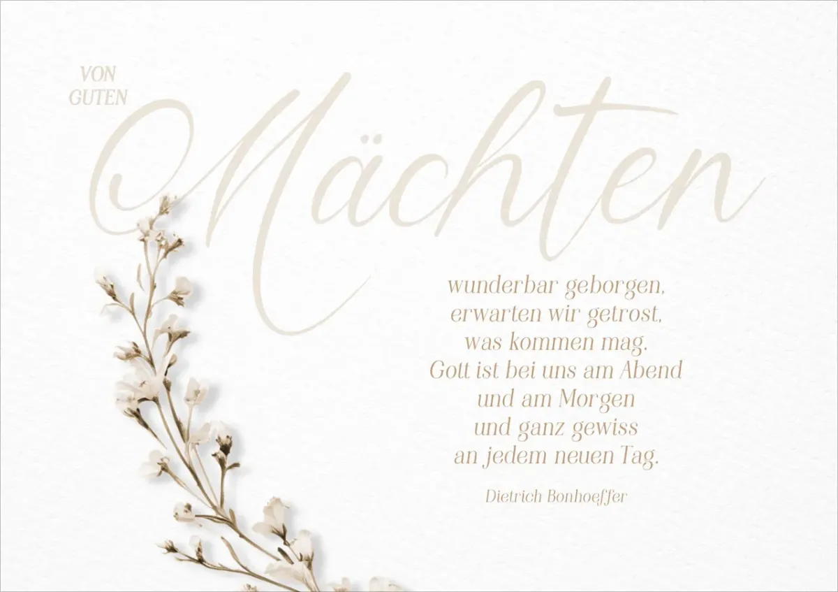 Faltkarte Trauer Dietrich Bonnhoeffer