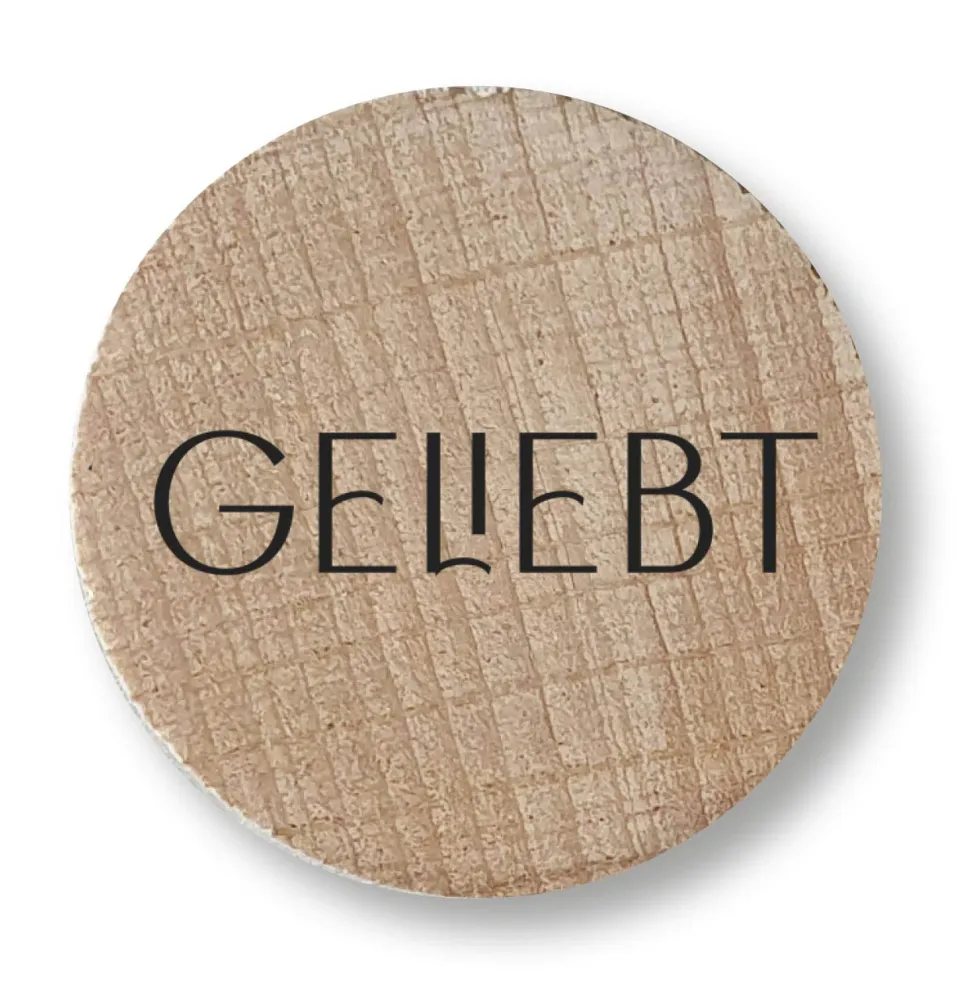 Holzmagnet Geliebt