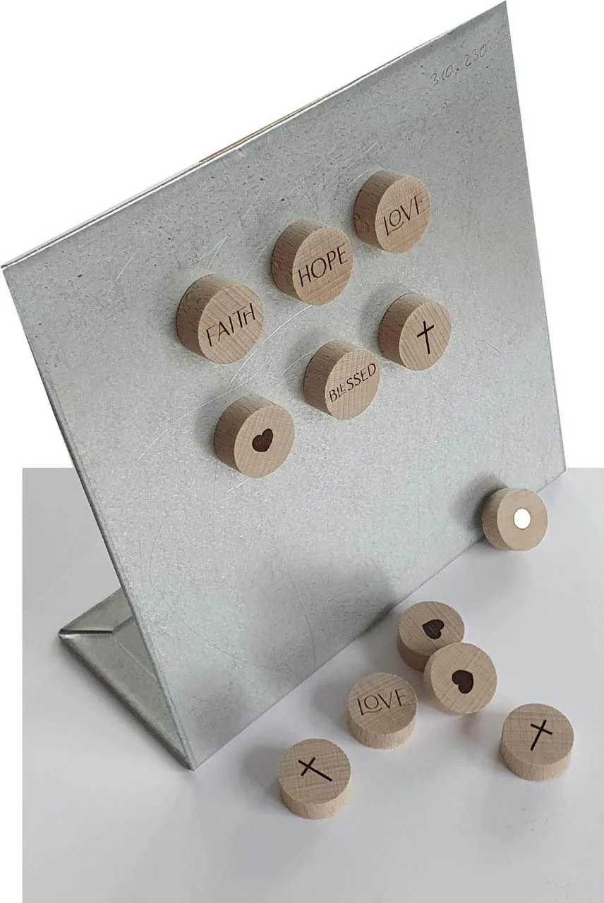 Display Holzmagnete - 6 Motive à 15 Stück