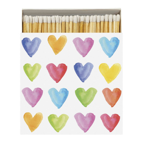 Streichhölzer in Box Aquarell Hearts