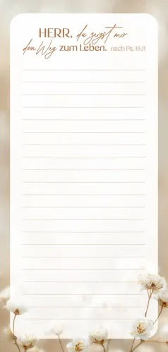 Küchen-Notizblock Notizen - Schleierkraut - nach Ps. 16.11
