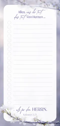 Küchen-Notizblock To-Do - Kirschblüte