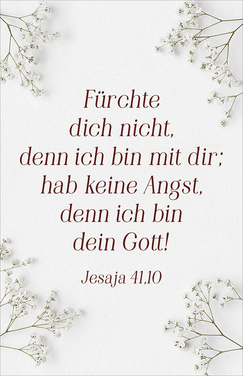 Poster A4 Jahreslosung 2027 Blumen - Jesaja 41,10