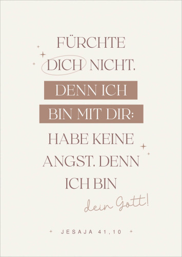 Poster A4 Jahreslosung 2027 Fatzer alive - Jesaja 41,10