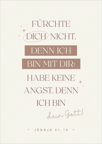 Poster A4 Jahreslosung 2027 Fatzer alive - Jesaja 41,10