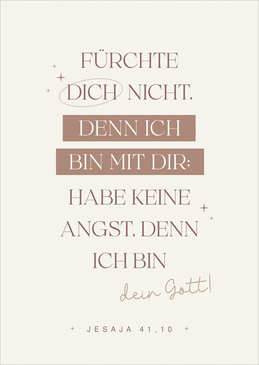Poster A3 Jahreslosung 2027 Fatzer alive - Jesaja 41,10