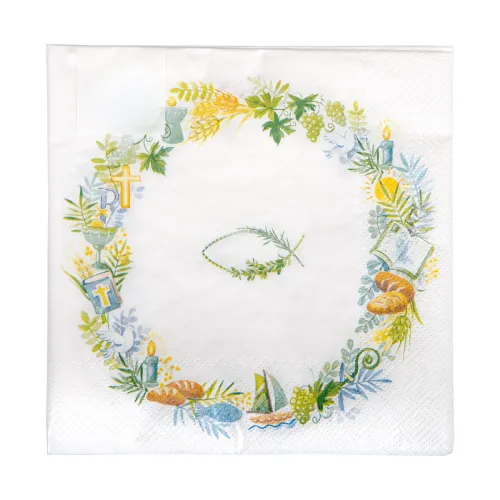 Kranz mit Fischsymbol - Servietten 20 Stück