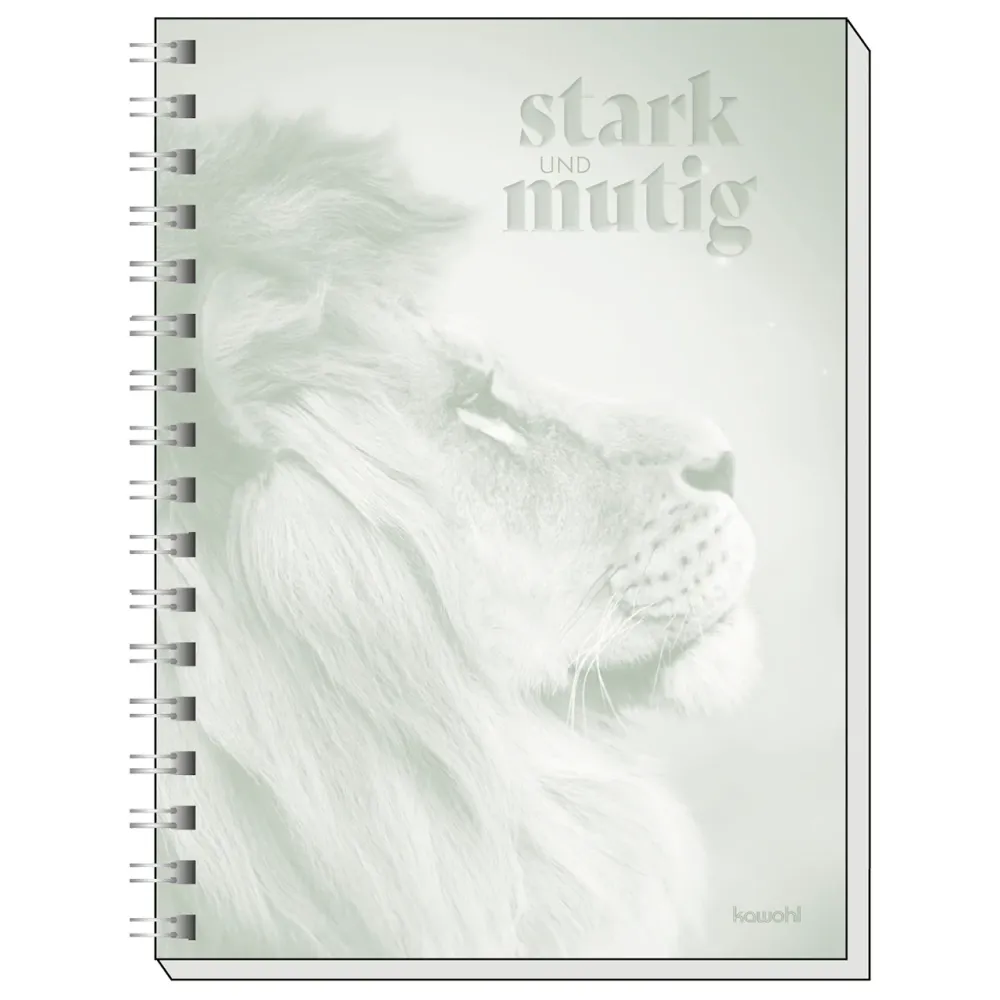 Stark und mutig (Memoblock A6) - Memo: gestalteter Spiralblock mit wertschätzenden Worten, dotted