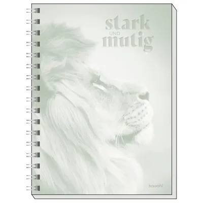 Stark und mutig (Memoblock A6) - Memo: gestalteter Spiralblock mit wertschätzenden Worten, dotted