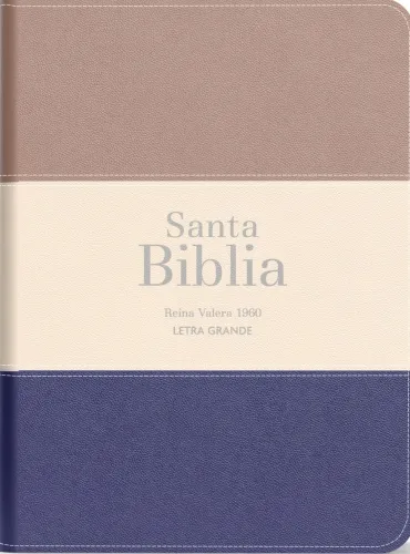 Espagnol, Bible, Reina Valera 1960, compacte, grands caractères, similicuir marron, beige et bleu...