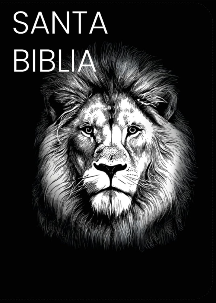 Espagnol, Bible, Reina Valera 1960,  compacte, grands caractères, similicuir noir motif lion -...