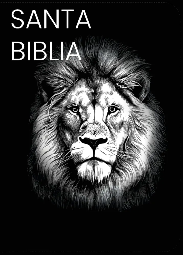 Espagnol, Bible, Reina Valera 1960,  compacte, grands caractères, similicuir noir motif lion -...