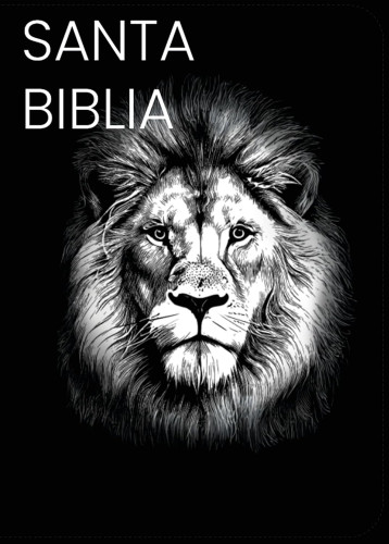 Espagnol, Bible, Reina Valera 1960,  compacte, grands caractères, similicuir noir motif lion -...