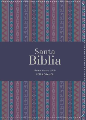 Espagnol, Bible, Reina Valera 1960, compacte, grands caractères, similicuir violet, motif tissu -...