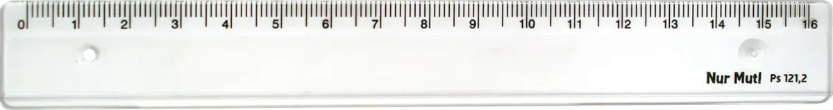 Nur Mut - Lineal 16 cm (Kunststoff)