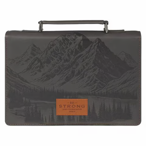 Bibelhülle kunstleder L „Sei Stark und Mutig“ - L 178x257x45mm