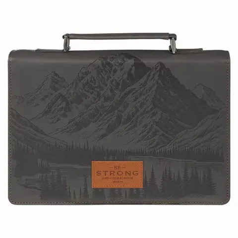 Bibelhülle kunstleder L „Sei Stark und Mutig“ - L 178x257x45mm