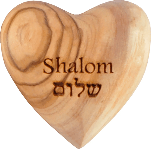 Shalom - Handschmeichler aus Olivenholz - Handwerkskunst aus Bethlehem