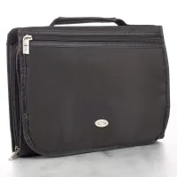 Black Micro-Fiber Tri-fold Organizer Bible Cover - Bibelhülle Organizer mit vielen Extras