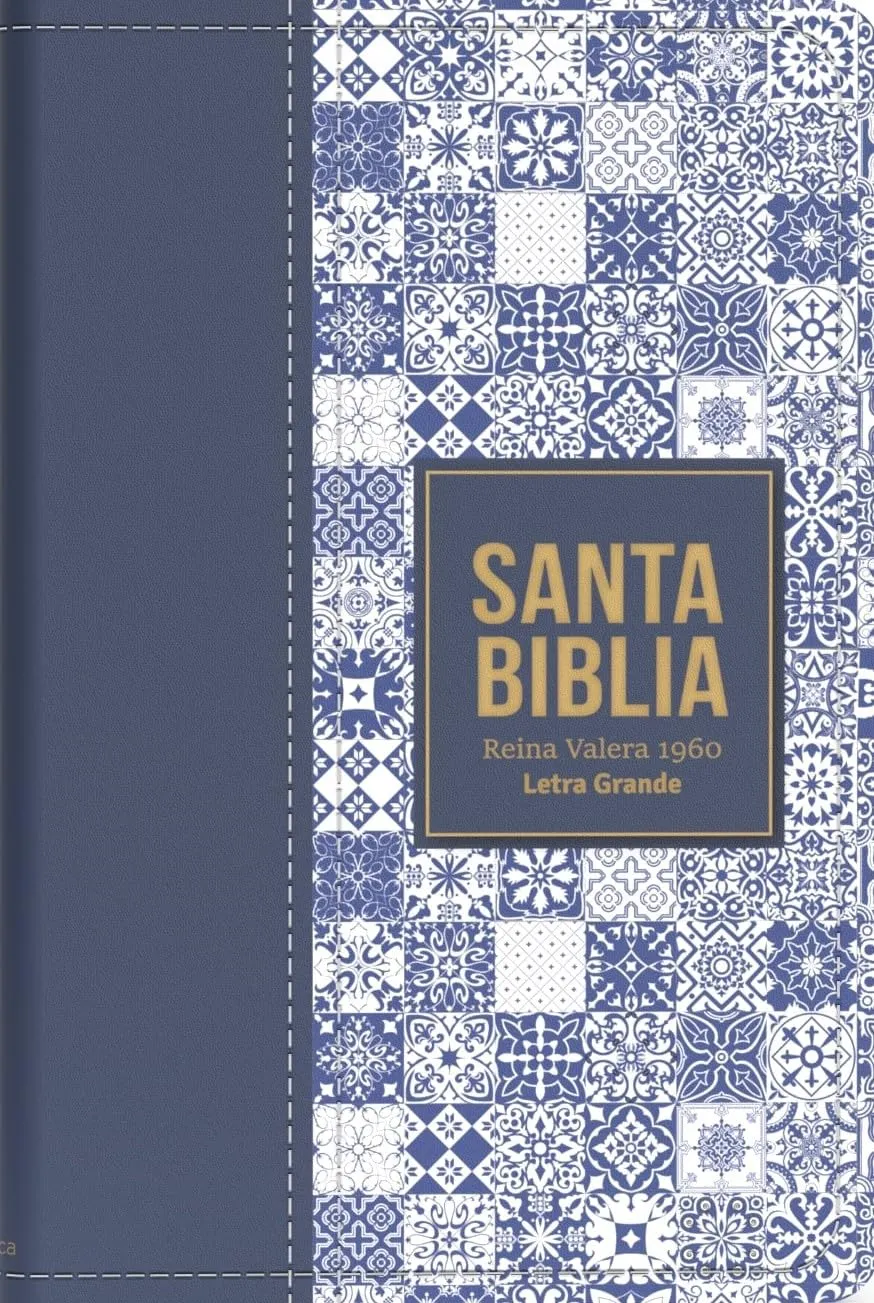 Espagnol, Bible, Reina Valera 1960, moxen format, gros caractères, similicuir bleu foncé - Biblia...