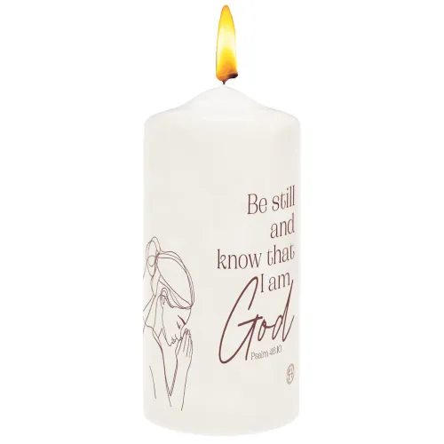 Be still an know that I am God - Kerze - 10 cm, Durchmesser 5 cm