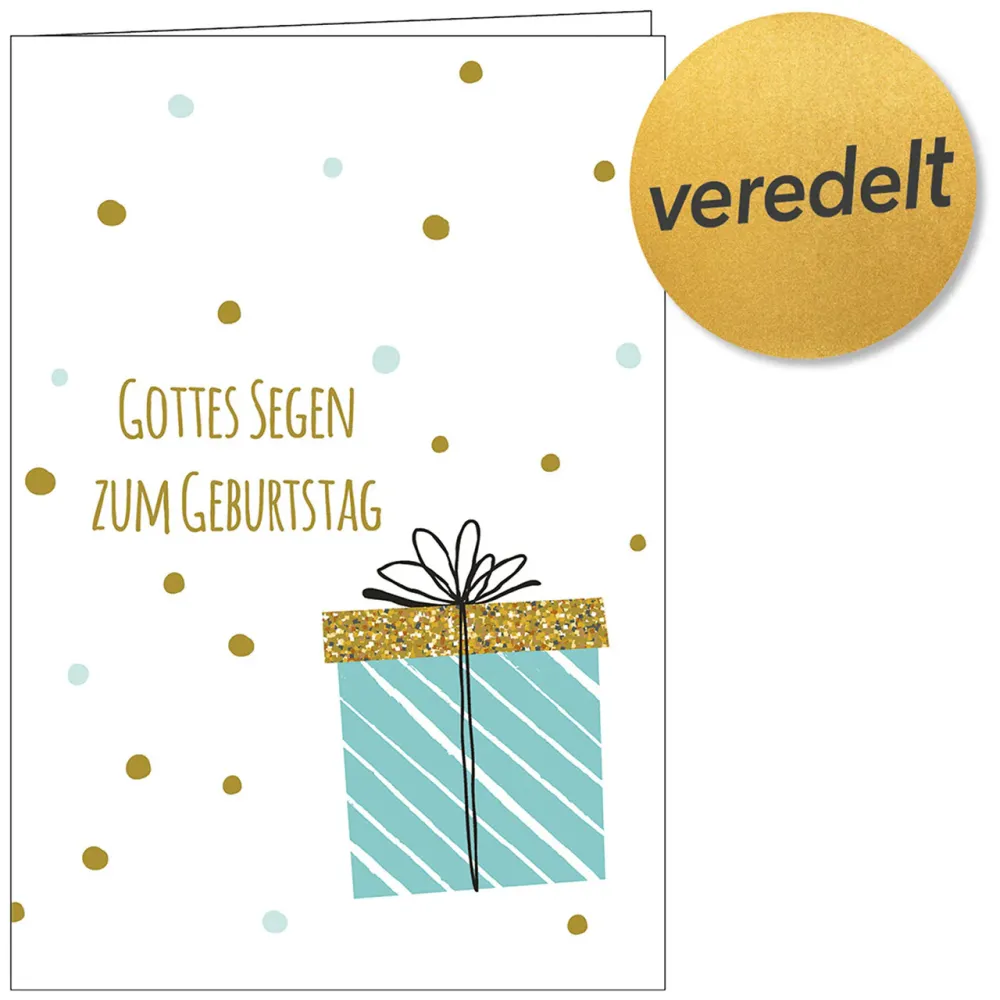 Faltkarte - Gottes Segen zum Geburtstag - Geschenk - mit Umschlag